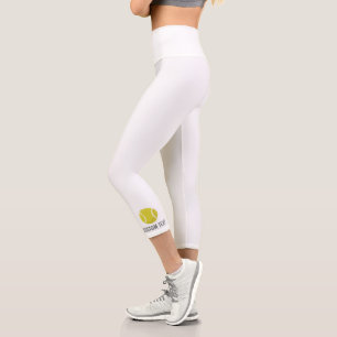 Tennisbälle, alles Weißer Klub Tennis Text Capri Leggings