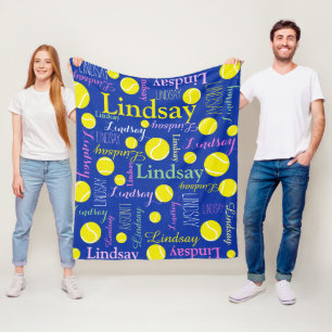 Tennisbälle, gelb, rosa, grüne, blaue Mädchen Fleecedecke