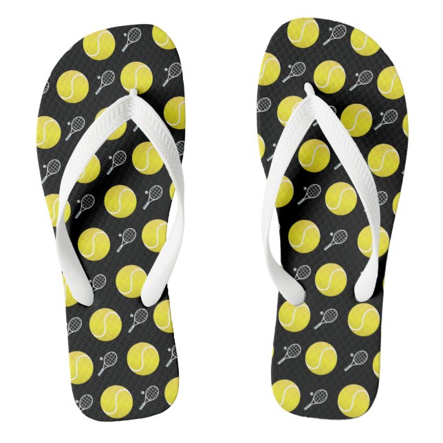 Tennisbälle & Rackets Einfache Sport Themengestalt Flip Flops (Fußbett)