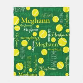 Tennisbälle Sportgelb, dunkelgrüner individuelle N Fleecedecke