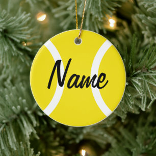 Tennisballverzierung für Weihnachtsbaum Keramik Ornament