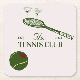 Tennisclub-Themenparty Rechteckiger Pappuntersetzer