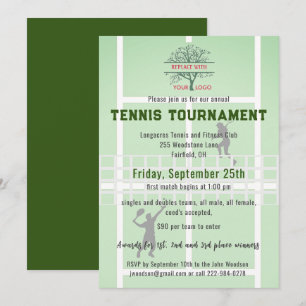 Tennisclub-Turnierlogo Einladung