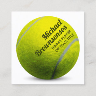 Tenniscoach Spieler Schule Sport Quadratische Visitenkarte