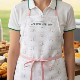 Tenniscore Ace Mom Preppy Coquette Tennis Ball Bow Schürze