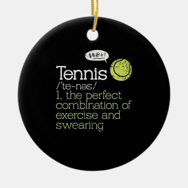 Tennisdefinition Keramik Ornament (Vorne)