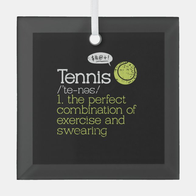 Tennisdefinition Ornament Aus Glas (Vorderseite)