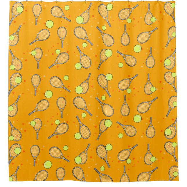 Tennisdesign Duschvorhang (Vorderseite)