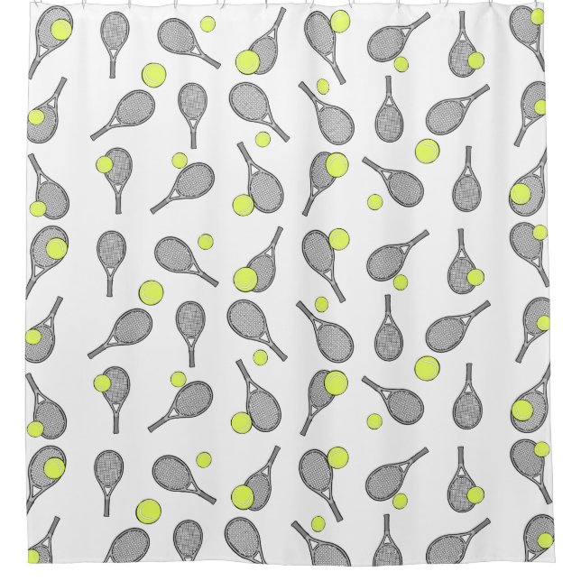 Tennisdesign Duschvorhang (Vorderseite)