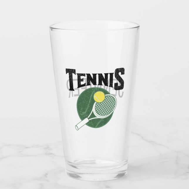 Tennisdesign Glas (Vorderseite)