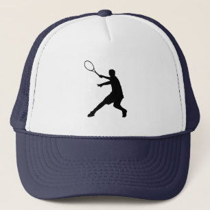Tennishut mit Tennisspieler-Silhouettesymbol Truckerkappe