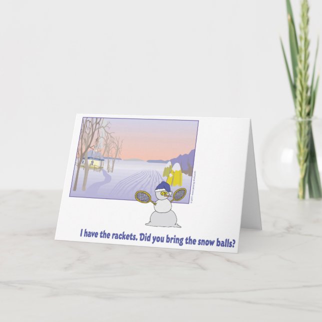 Tenniskarte für den Winterspieltag Feiertagskarte (Vorderseite)