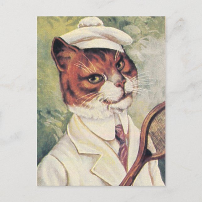 Tenniskatze Postkarte (Vorderseite)