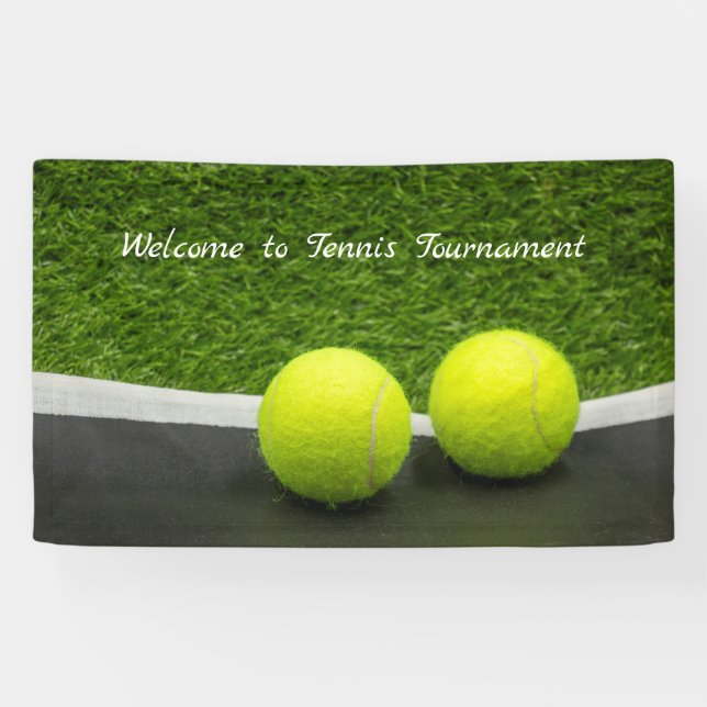 Tennislabel auf schwarzem und grünem Hintergrund Banner (Horizontal)