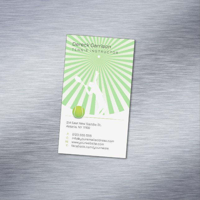 Tennislehrer | BERUFLICH Magnetische Visitenkarte (Beispiel)