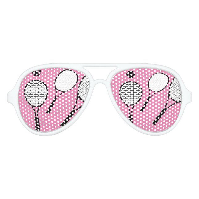 Tennismädchen rosa lila partybrille (Vorderseite)