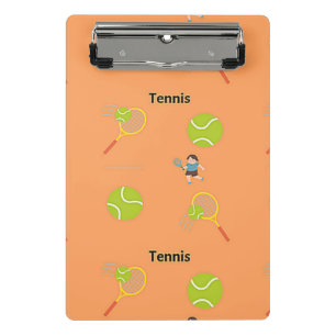 Tennismuster auf braun mini klemmbrett