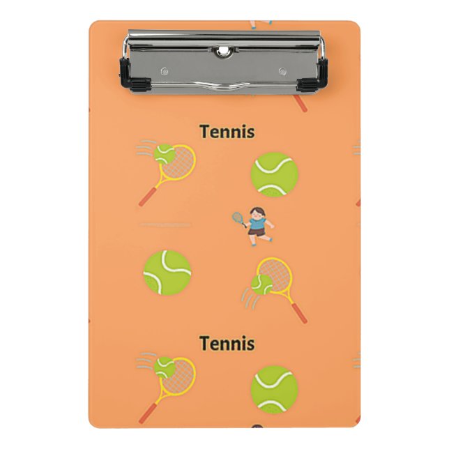 Tennismuster auf braun mini klemmbrett (Vorderseite)