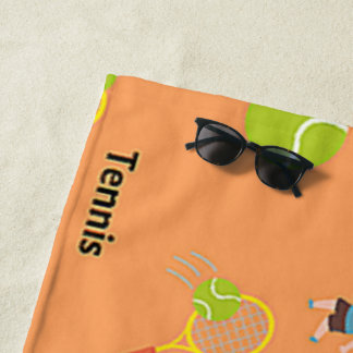 Tennismuster auf braun strandtuch
