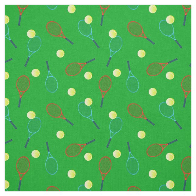 Tennismuster auf Grün Stoff (Muster)