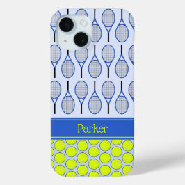 Tennismuster individuelle Name blau Case-Mate iPhone Hülle