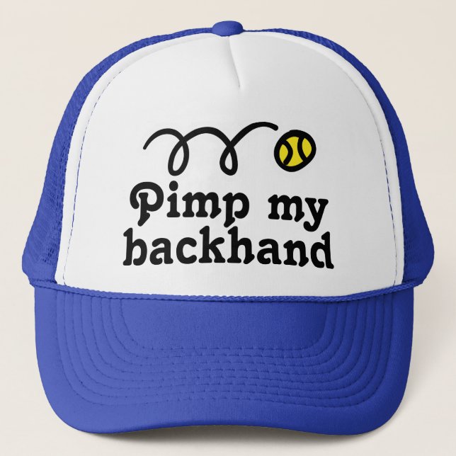 Tennismütze mit lustigem Slogan und springendem Ba Truckerkappe (Vorderseite)