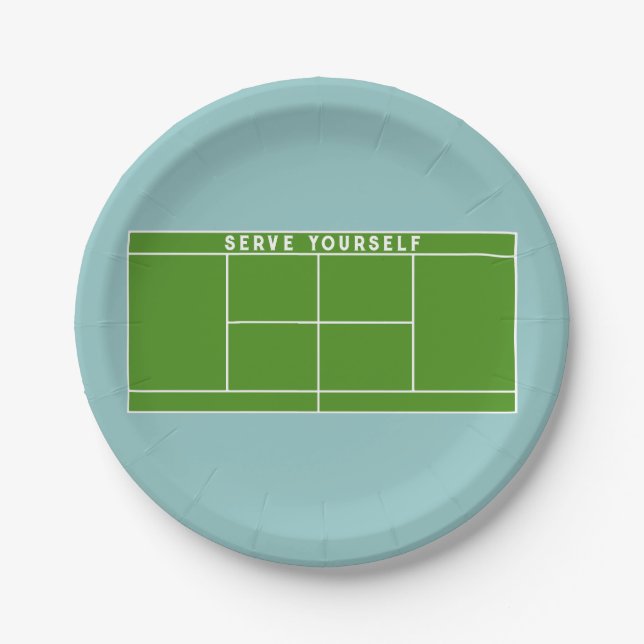 Tennisparty Pappteller (Vorderseite)