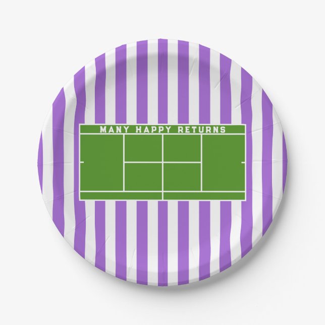 Tennisparty Pappteller (Vorderseite)