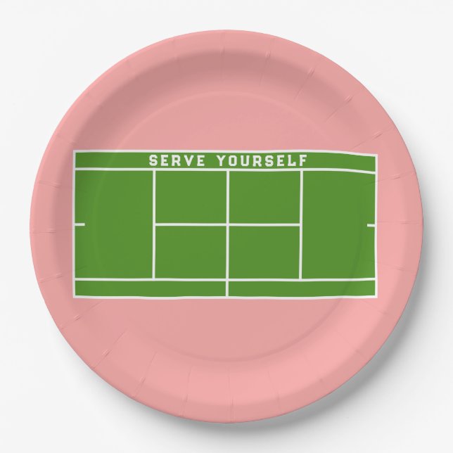 Tennisparty Pappteller (Vorderseite)