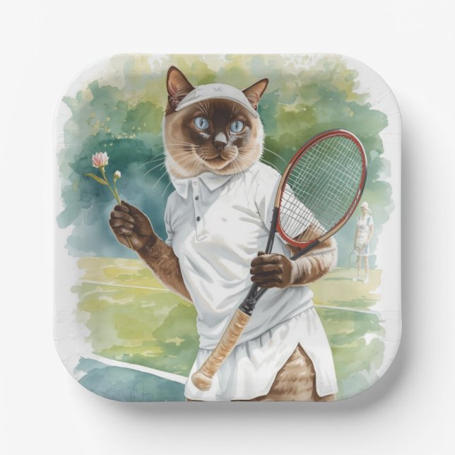 Tennisplatte für Tennis Player Party Pappteller (Vorderseite)