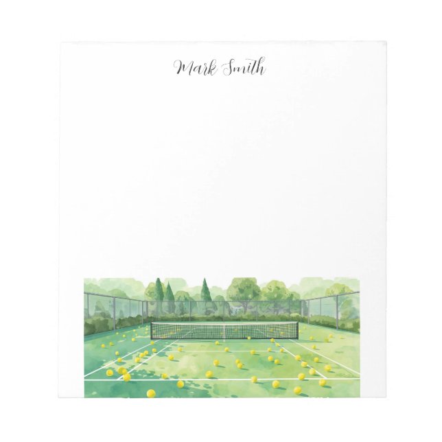 Tennisplatz-Aquarell Notizblock (Vorderseite)