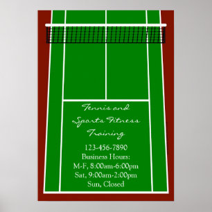 Tennisplatz-Plan-Grafik Poster