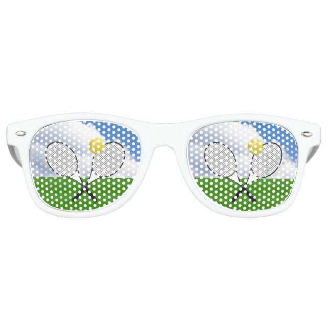 Tennisplatz & TENNIS RACKETS Partybrille (Vorderseite)