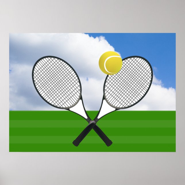 Tennisplatz & TENNIS RACKETS Poster (Vorne)