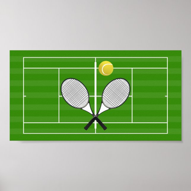 Tennisplatz & TENNIS RACKETS Poster (Vorne)