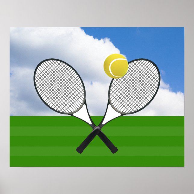 Tennisplatz & TENNIS RACKETS Poster (Vorne)
