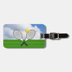Tennisplatz & TENNISSCHLÄGER Gepäckanhänger
