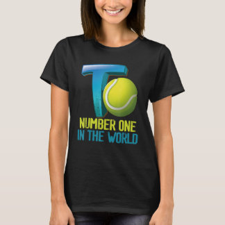 Tennisplätze Tennisspielernummer auf der Welt T-Shirt