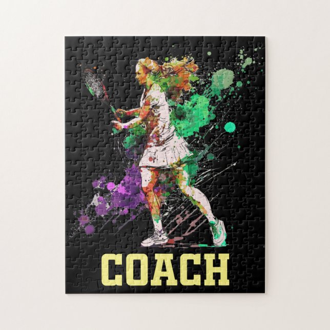 Tennispuzzles für weiblichen Trainer Puzzle (Vertikal)