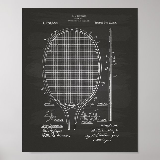 Tennisschläger 1916 Kunst - Halbpension Poster (Vorne)