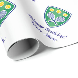 Tennisschläger auf der Durchreise zum Geburtstag o Geschenkpapier