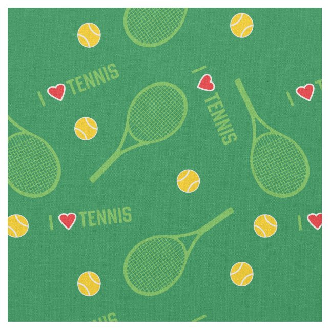 Tennisschläger auf grünem Hintergrund Stoff (Nahaufnahme)