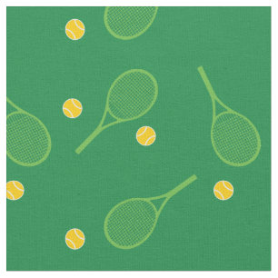 Tennisschläger auf grünem Hintergrund Stoff