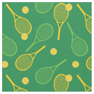 Tennisschläger auf grünem Hintergrund Stoff