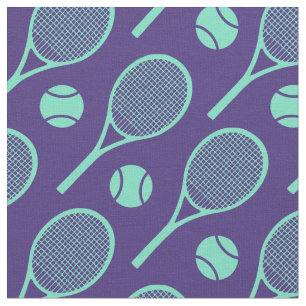 Tennisschläger auf Marineblau Stoff