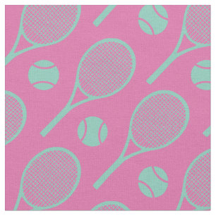 Tennisschläger auf rosa Untergrund Stoff