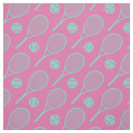 Tennisschläger aus Rosa und Minze Stoff