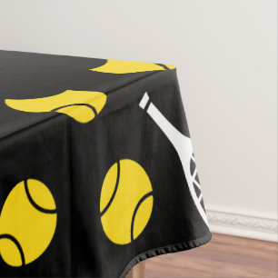 Tennisschläger & Balls Trainer Gelb Schwarz Tischdecke