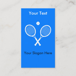 Tennisschläger mit Ball Blue Custom Text Begleitkarte