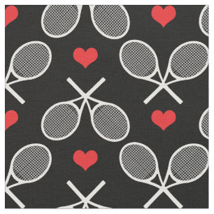 Tennisschläger mit Herz und eigenem Hintergrund Stoff